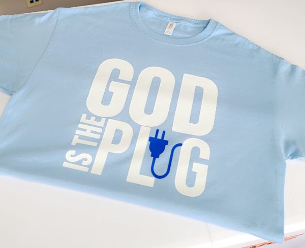 God is the plug Blue